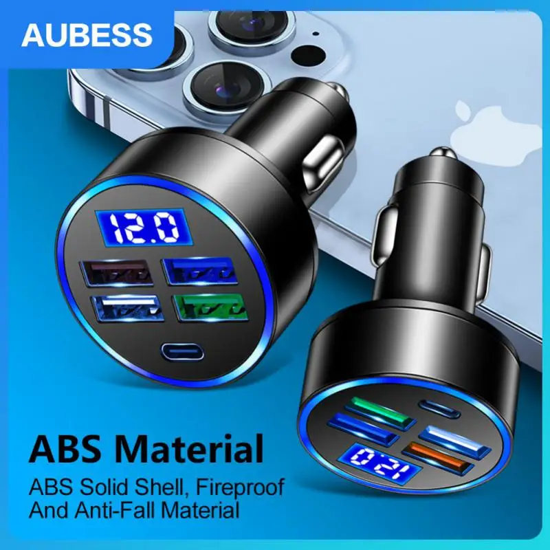 

Multi-port Charging Car Charger With Voltage Detection 15.5w Car Charger 5 In 1 Car Accessories Led Digital Display