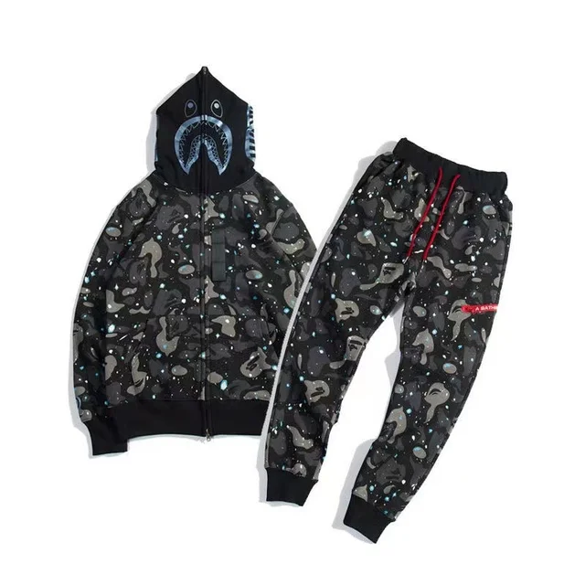 New Hip Hop Cartoon Printed Hoodie + 