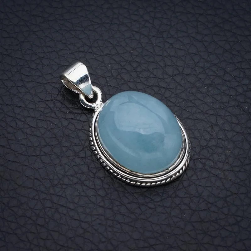 

StarGems Молочный Аквамарин ручной работы серебряный кулон 1,25 "F3993