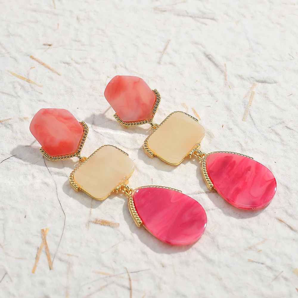 Богемные полимерные серьги-подвески для женщин и девушек искусственные камни