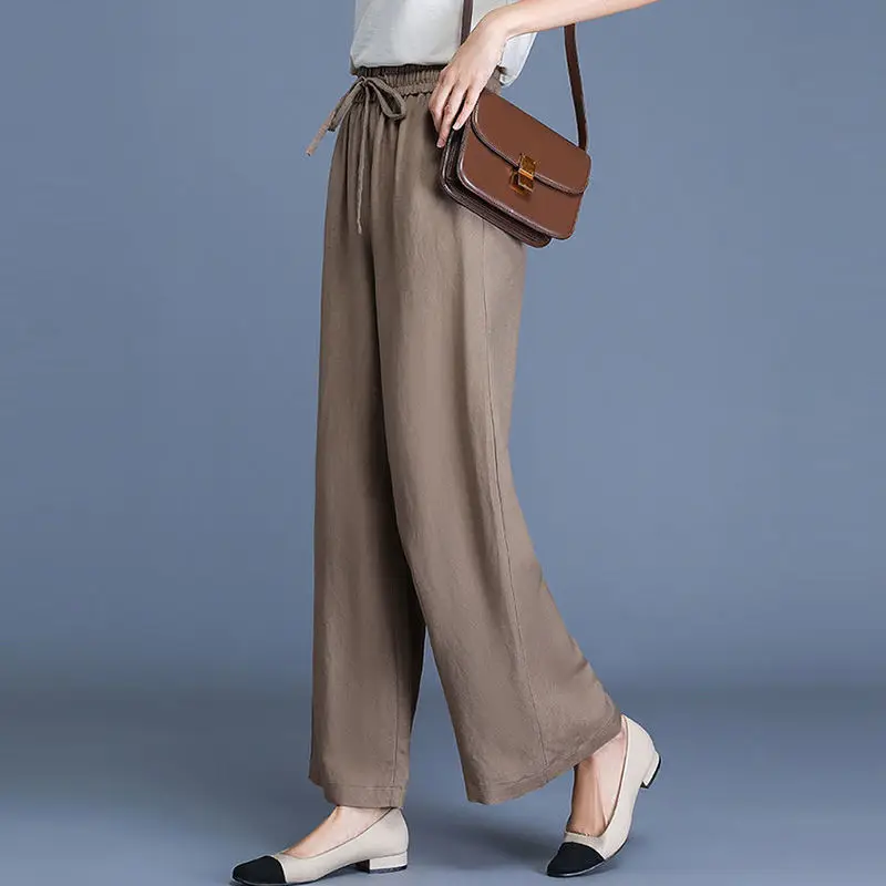 

Женские брюки, летние и осенние хлопковые брюки, свободные брюки до щиколотки, корейские женские эластичные брюки с карманами Q863