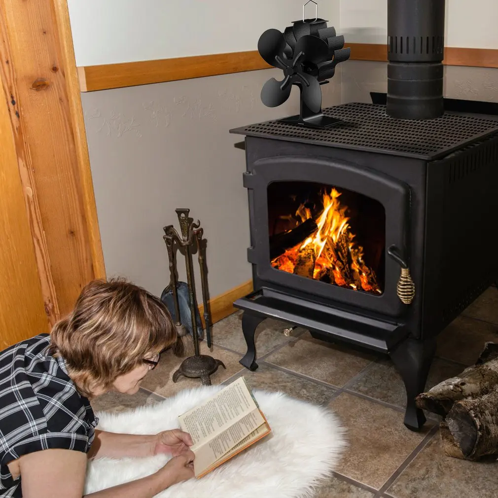 

5 лезвий, огнеупорный, энергосберегающий, экологический вентилятор, сменный вентилятор для деревянной плиты, для обогрева, вентилятор для к...