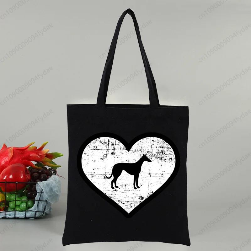 Женская классическая винтажная большая сумка Greyhound с принтом собаки без молнии