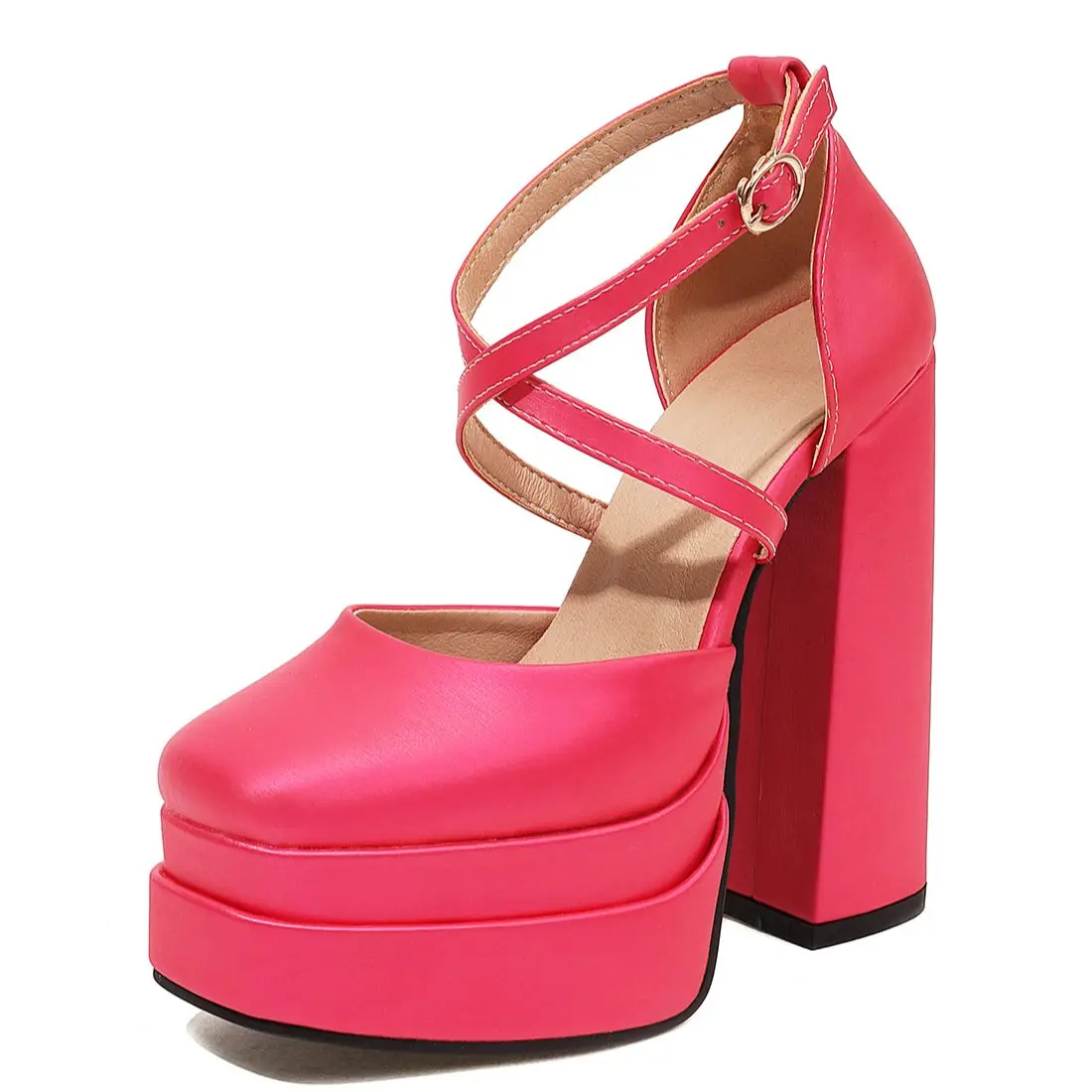 

Туфли-лодочки женские атласные на платформе и высоком квадратном каблуке