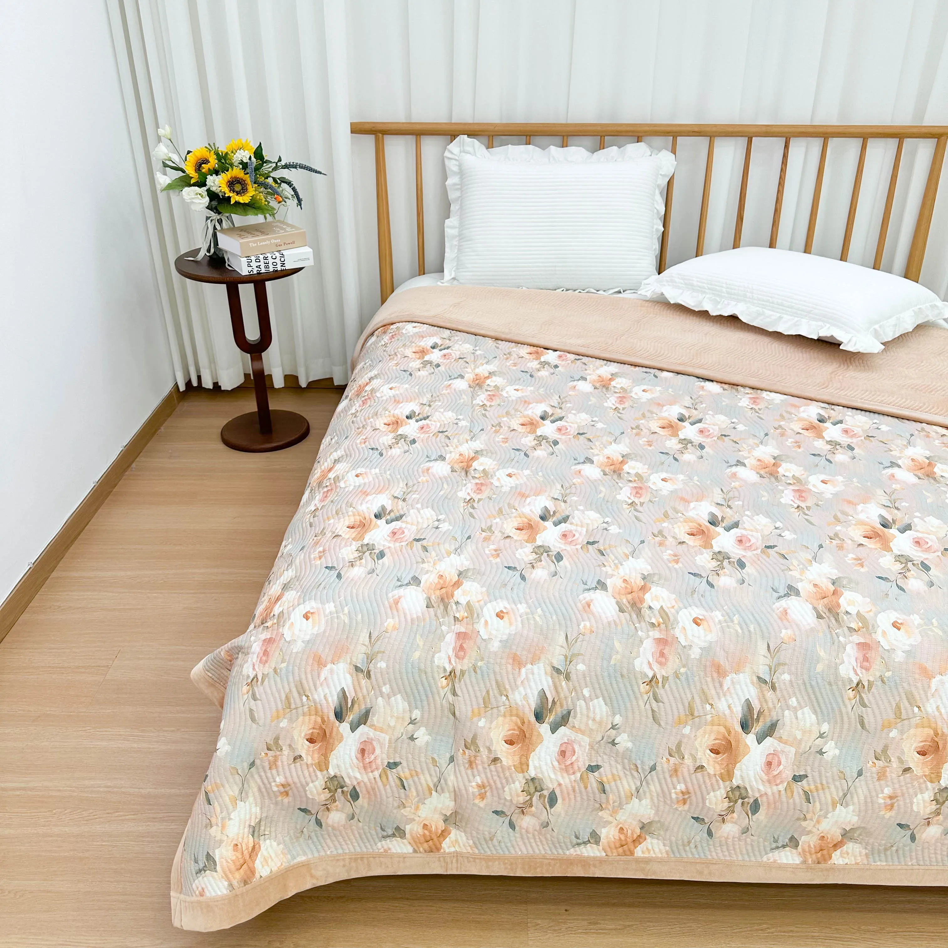[Cotton Laiya Fleece-lined Bed Cover] 220*240 Large Size High end Super Soft Skin-friendly Cotton Cover