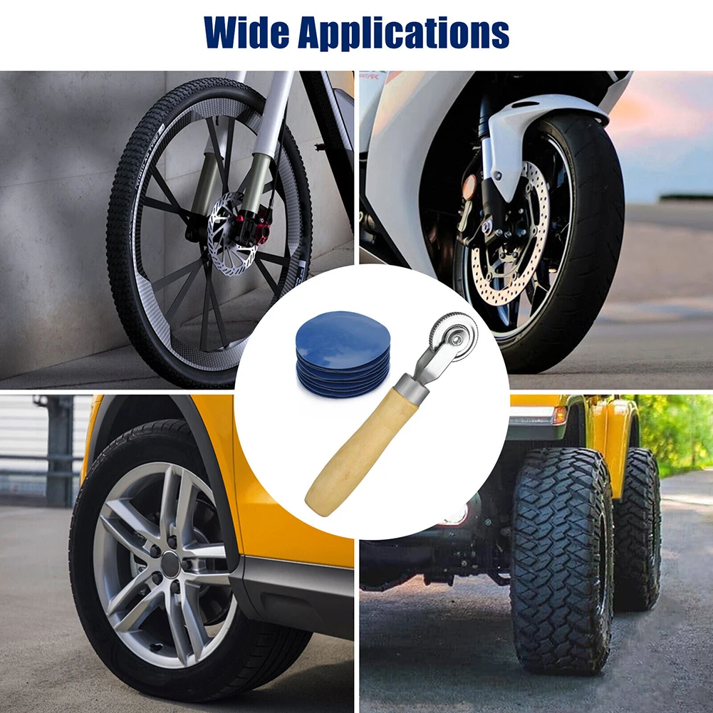 

Tire Repair Tool Glueless Patch Kit Tyle Accessories Glues Tool Patches Tube Universal Tire Repair +Roller Tire Repair