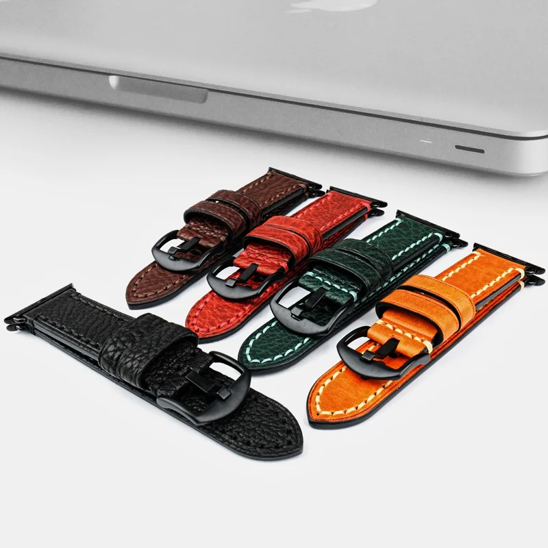 MAIKES High Quality Cow Leather For Apple Watch Band 45mm 41mm Series 7/6/5/se For iWatch Strap 44mm 40mm Bracelets Watchbands