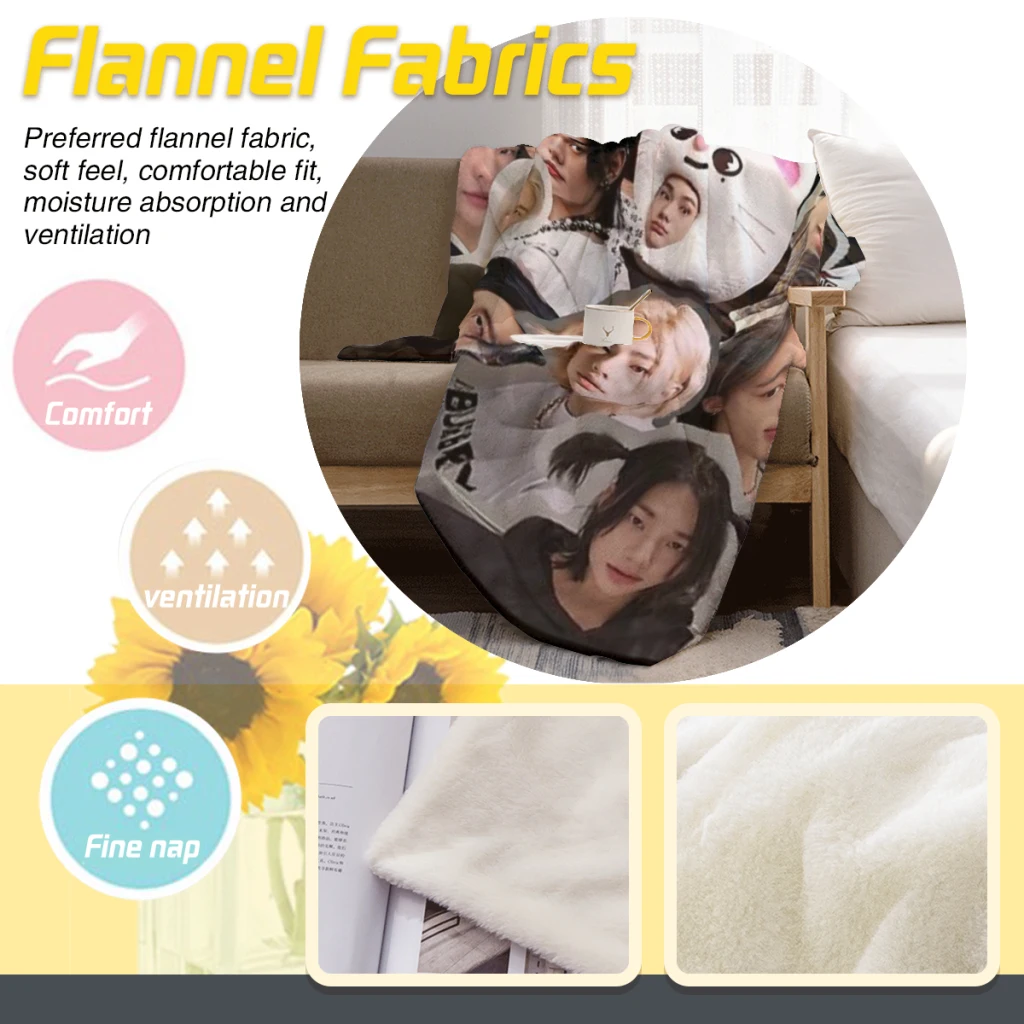 Пушистое детское одеяло Hyunjin коллаж диван кемпинг покрывало для сна уютное