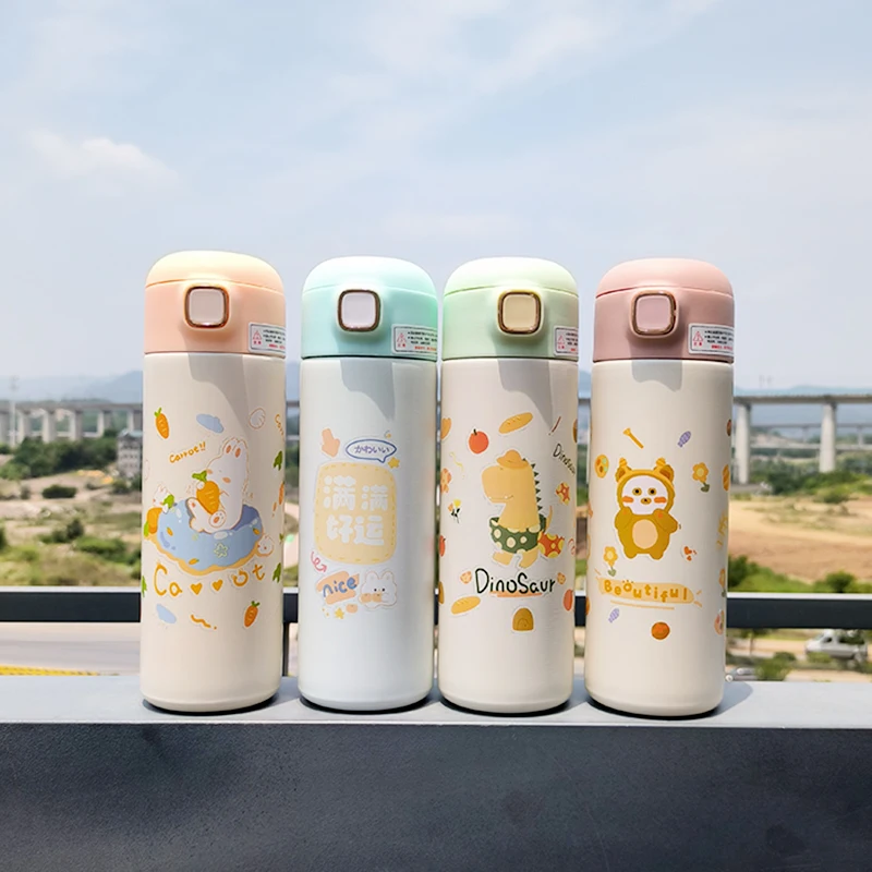 

Children Thermos Water Bottle Kids Thermos Mug Baby Duck Billed Straw 304 Stainless Steel Vacuum Flasks Tumbler Thermo Cup