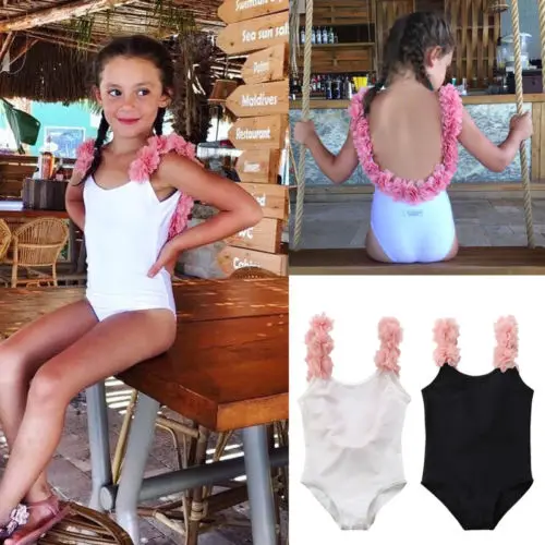 

Toddler Kids Baby Girls Flower Ruffled Lace Up Swimsuit Swimwear Bathing Suit Outfit