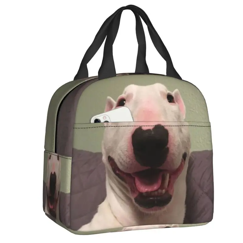 

Изолированная сумка для ланча с забавной собакой Бультерьера для школы и офиса, Забавный мем, щенок, водонепроницаемый охлаждающий термальный контейнер для бенто для женщин и детей
