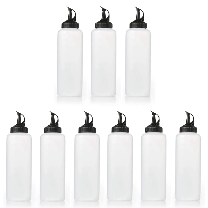Chef's Squeeze Bottle, Pack Of 9, Condiment Squeeze Bottles,