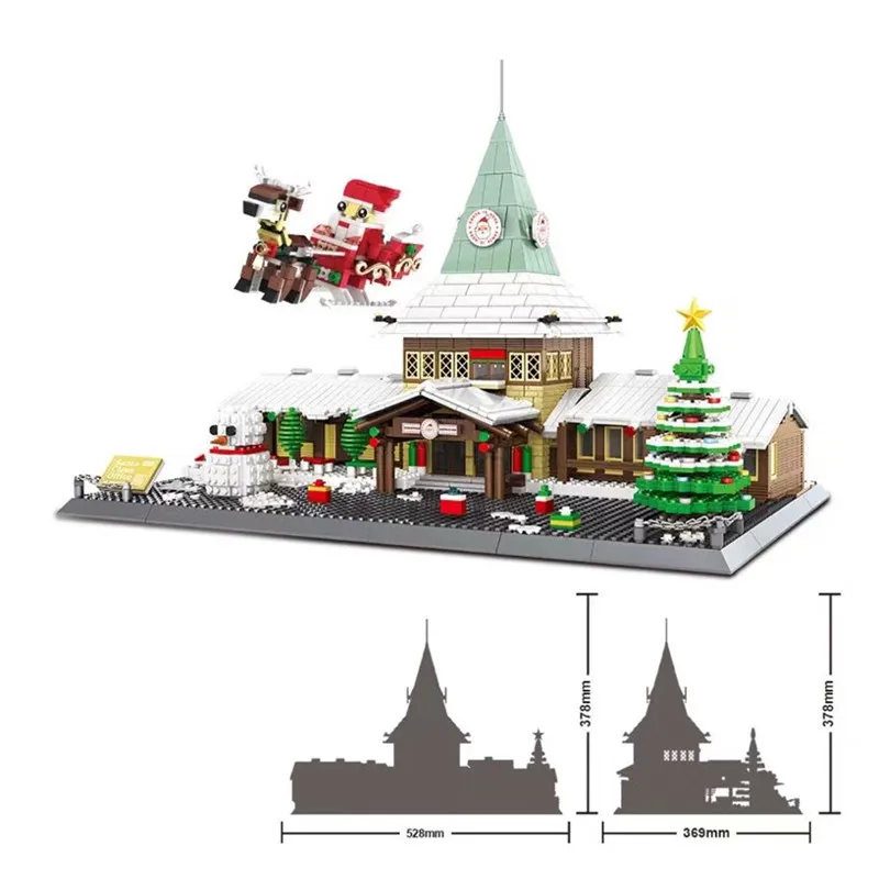 

Street Modell Santa claus offic Spielzeug WG6218 2228Pcs Bausteine Montage Ziegel Kits Kinder Weihnachten Geschenke