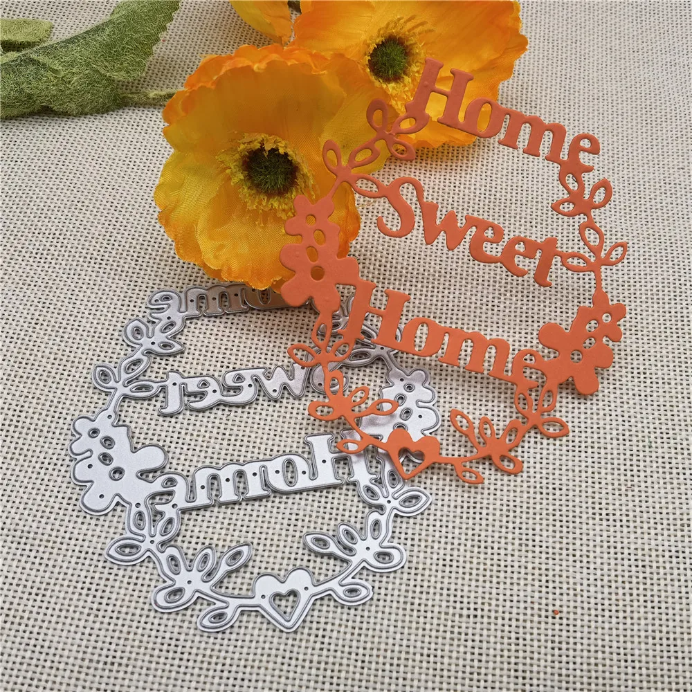 Милые домашние буквы, гирлянда, металлические Вырубные штампы, фотоальбом, карточки, бумага для тиснения, Рукоделие, сделай сам