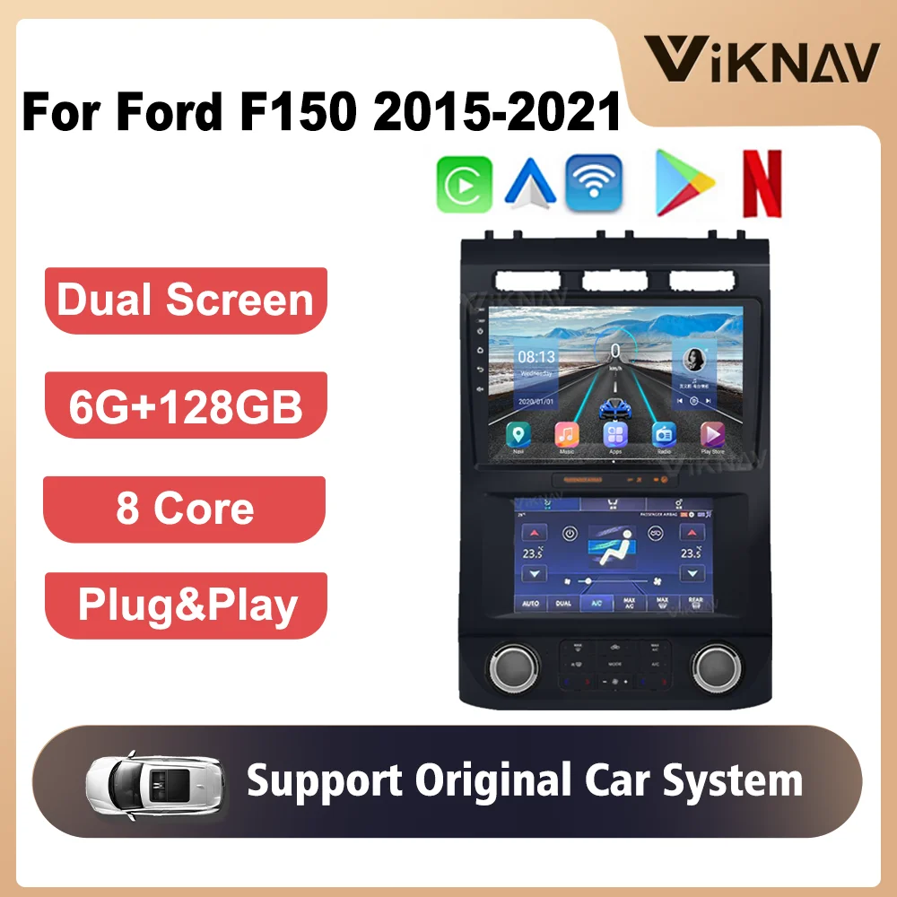 

Android двойной сенсорный экран 128G автомобильное радио для Ford F150 F250 2015-2021 PX8 плата кондиционирования воздуха с автомобильным радио 360 обзор 4G WIFI