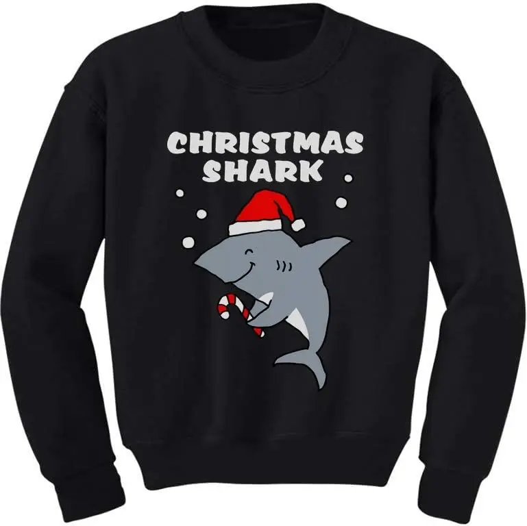 Уродливый рождественский свитер с изображением акулы детская толстовка рубашка