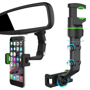 360° Car Rearview Mirror Phone Holder Gps Navigation Bracket Telephone Mount Stand Adjustable Support for 4.0-6.1 Inch Mobile Ph