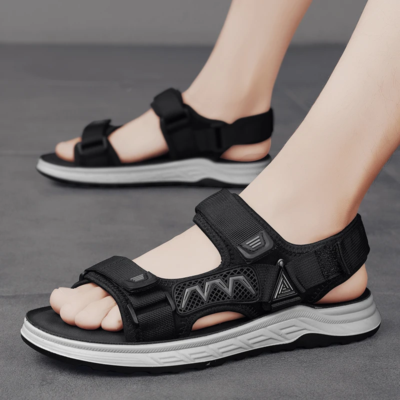 Дышащие Мужские Сандалии Повседневная Пляжная Обувь Для Вождения Удобные