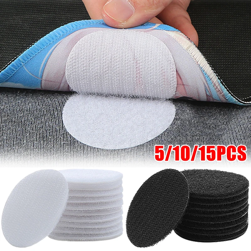 

5/10/15Pcs Self-adhesive Fastener Dots Stickers Adhesive Tape Sofa Mat Bed Sheet Carpet Anti Slip Fixing Pad PVC Patch 50mm