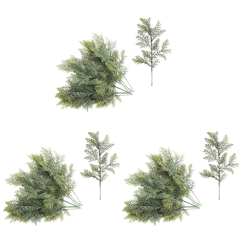 

60 Pcs Artificial Cedar Sprigs Faux Cedar Spray Branches Cedar Twig Stems Sprigs Picks DIY Accessories