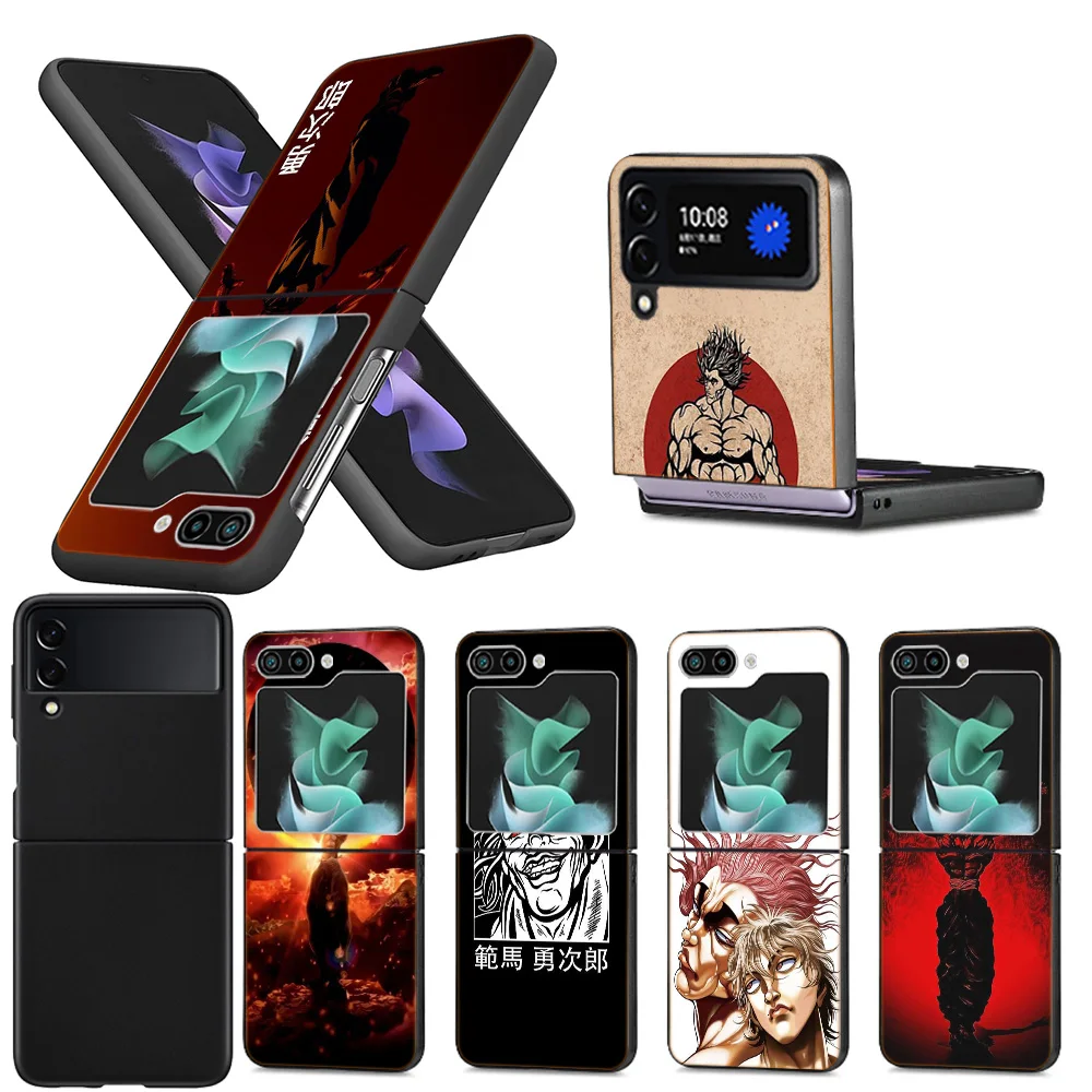 Прозрачный чехол для телефона BAKI Hanma Yujiro с аниме Samsung Z Flip 5 4 3 Galaxy 6 5G противоударный