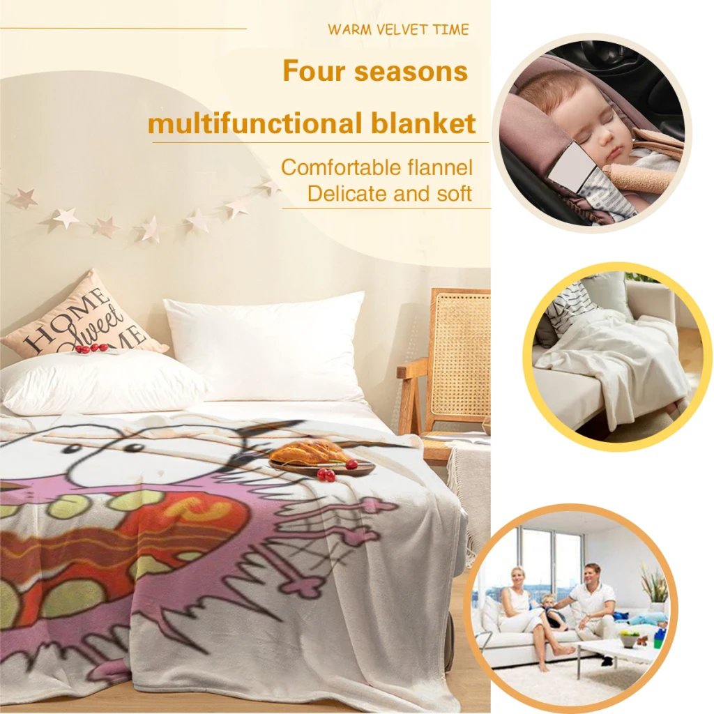 Удобное одеяло с рисунком T-COURAGE C-Cowardly Dogs мягкие комплекты одеял для дивана теплые