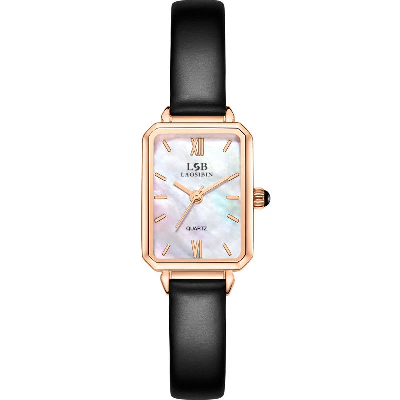 Luxury 2022 new ladies' watch Shi Ying ladies' watch belt watch elegant waterproof square green watch enlarge