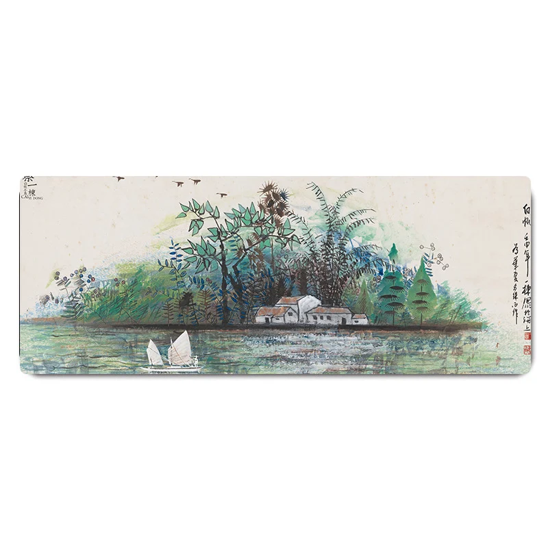 Chinese Painting Large Mouse Pad Big Gaming Lock Edge Mousepad Modern Laptop Notebook Rubber Game Speed Playmat 800*300*2mm |