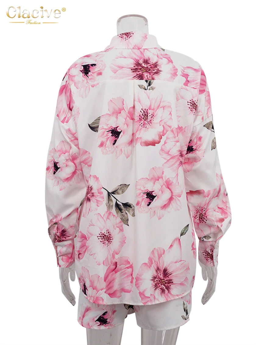 Clacive Fashion Свободный комплект из 2 предметов с принтом Женский наряд 2024 Элегантная