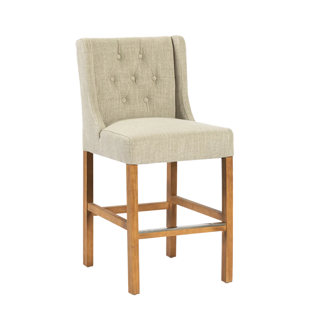

WTZ Mecca Solid Wood Legs Fabric Cover Bar Chair High Seat Fully Assembled Construction 1 Piece Each Carton
