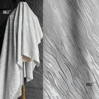 silver white twill jacquard irregular texture fabric high end hat dress bag clothing designer fabric