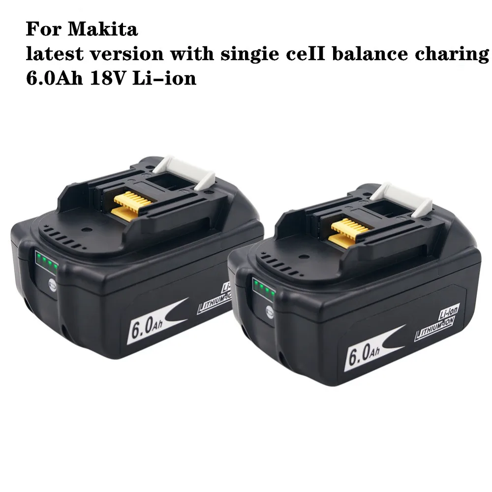 

Bl1860 18v 6a li-ion ferramentas elétricas battery for makita bl1830 bl1840 bl1850 with new single cell equilíbrio protection