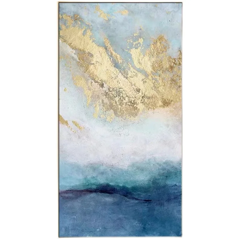 

Pure hand-painted oil painting abstract gold foil hanging painting decorative painting three-dimensional light luxury mural