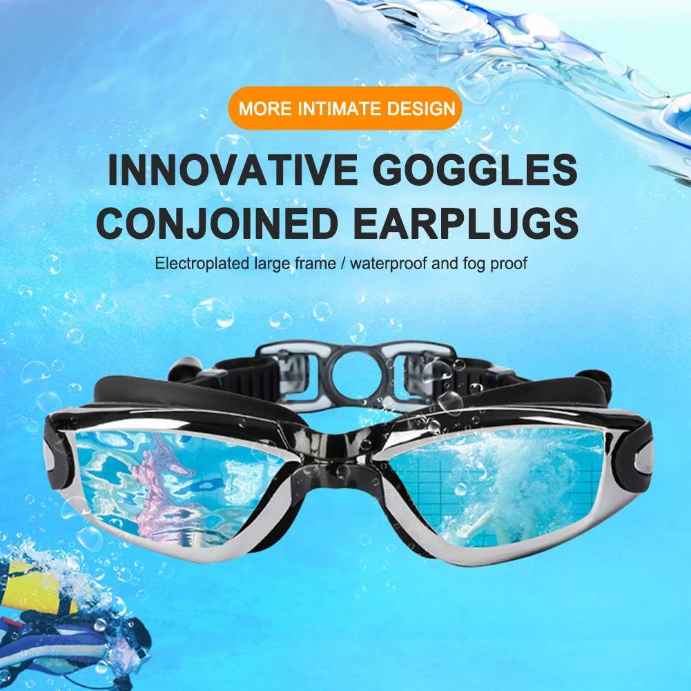 

Swimming Goggles Professional Myopia Anti Fog Electroplate Silicone Racing Swim Diving Glasses for Adults Men Women