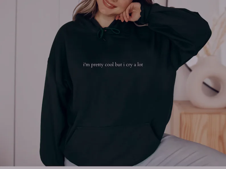 Sugarbaby I'm Pretty Cool But I Cry Lot смешной Графический свитер модный хлопковый модная
