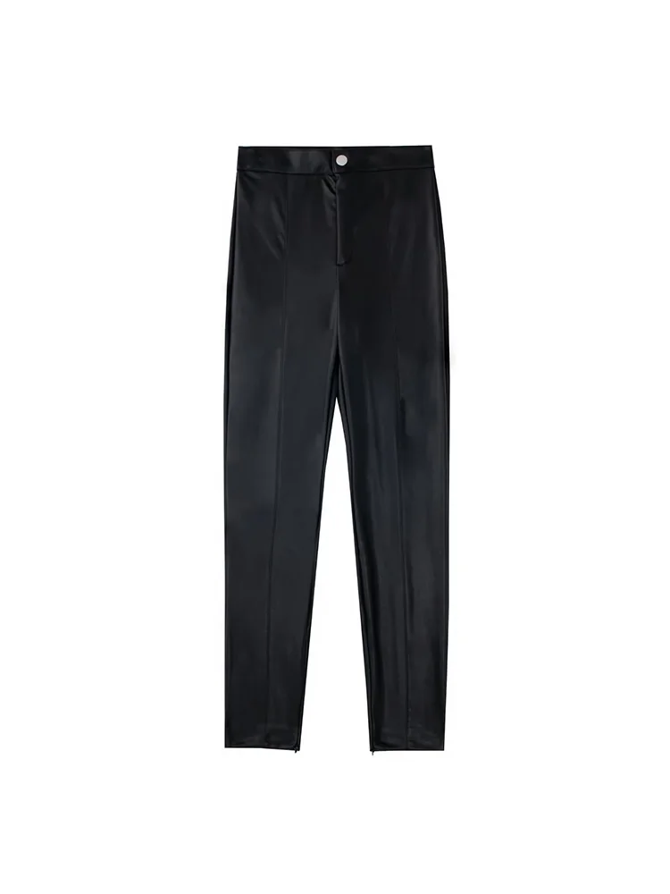 

Женские винтажные штаны BM & MD & ZA, штаны из искусственной кожи с высокой талией, модель 5427540, 2022