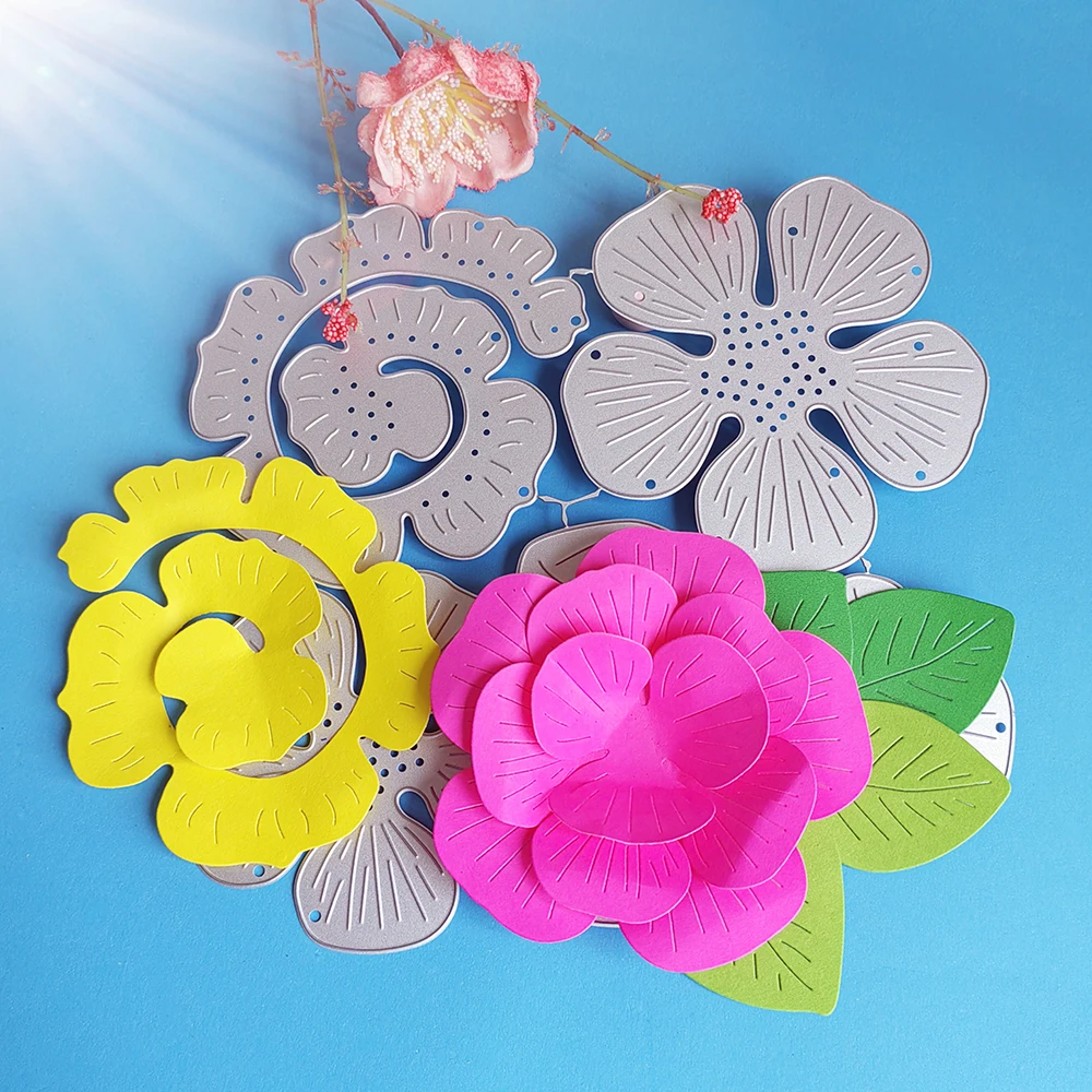 

Красивый шаблон для вырезания больших цветов «сделай сам» для скрапбукинга, изготовления открыток, ремесла для тиснения, украшение для фот...