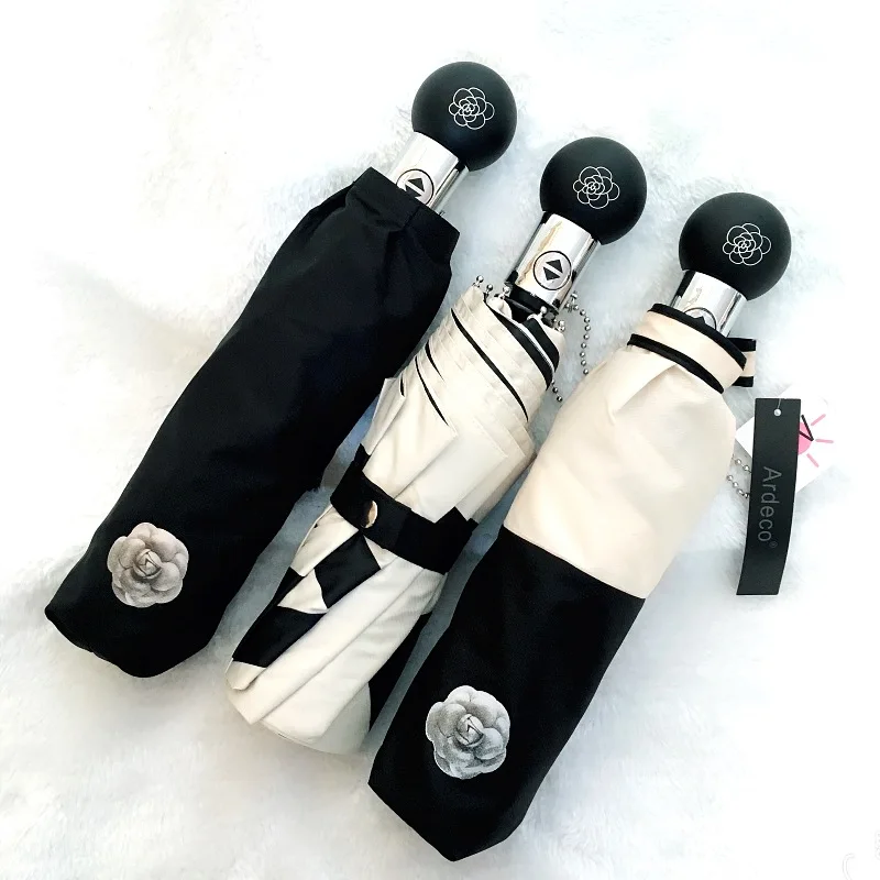 

Ветрозащитный складной зонтик, планшетофон для мужчин, черное покрытие, зонтик класса люкс, защита от ультрафиолетовых лучей, три предмета