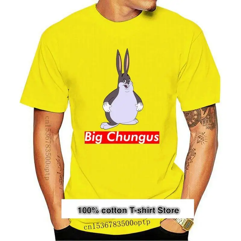 

Camiseta Grande de Chungus Meme para hombre, camisa negra de S-3Xl de algodón, Harajuku Vintage, nueva