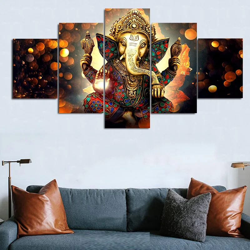 5 панелей/комплект Настенная картина в виде слона