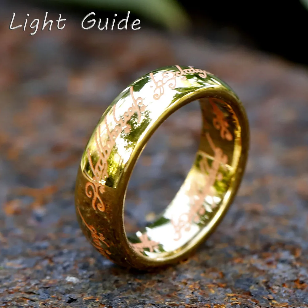 

2023 New Gold Plated Stainless Steel Ring Of Power 3D Carved Engraving The Lord Ring For Men Master Ring Jewelry Gifts