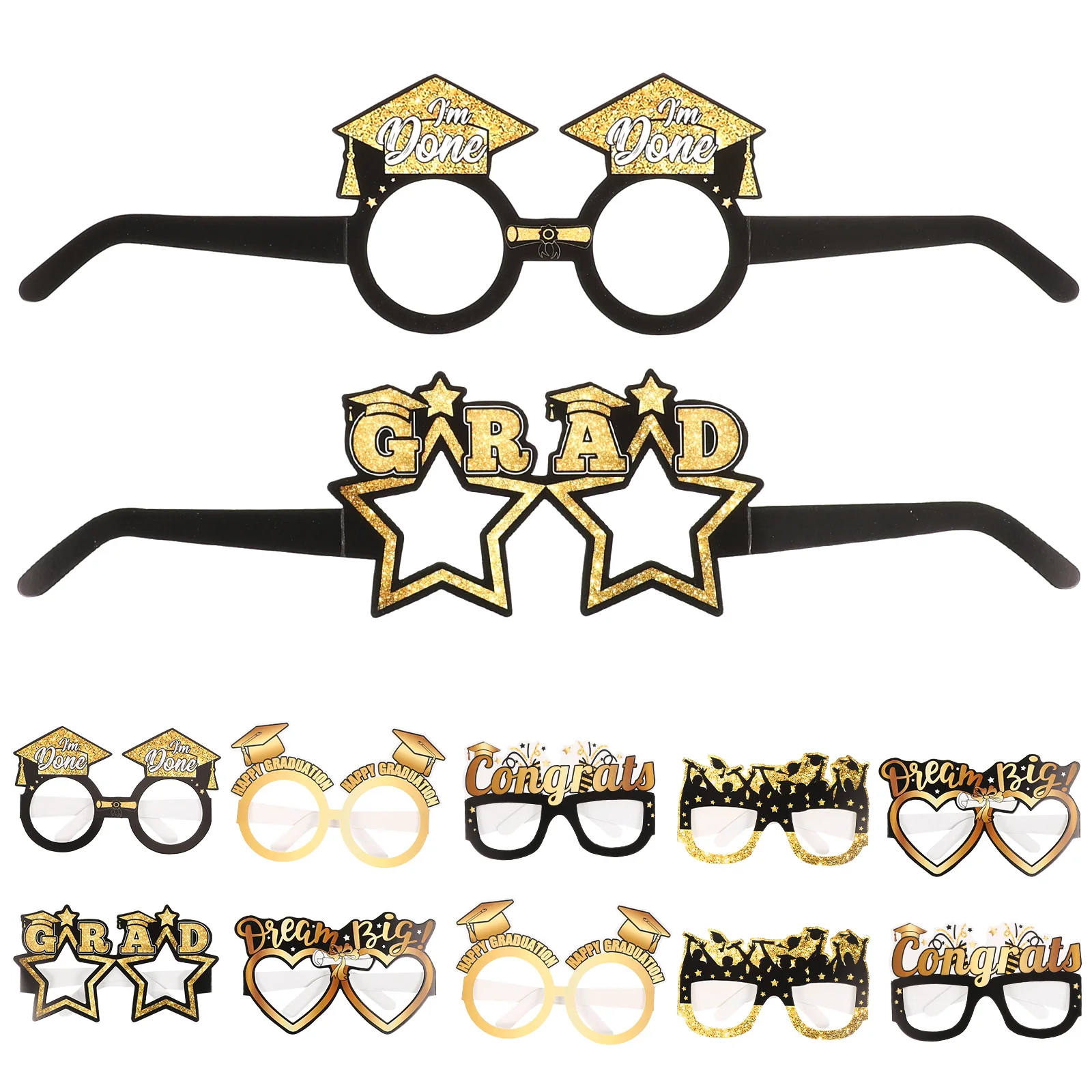 

Party Graduation Glasses Grad Year New Supplies Eyeglasses Props Photo Class Eyewear Favors Congrats Novelty Paper Bulk