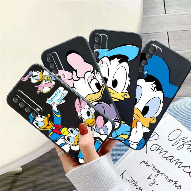 

Disney Donald Duck Cartoon Phone Case For Huawei Honor 7A 7X 8 8X 8C 9 V9 9A 9X 9 Lite 9X Lite Black Coque Liquid Silicon