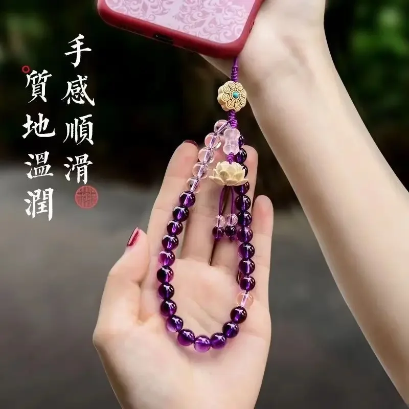 Цепочка для мобильного телефона в китайском стиле кулон из киновари хрустальный