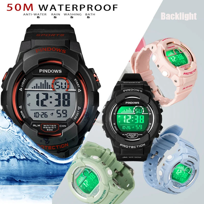 Waterproof Digital Wristwatch Women Youth Submersible Lady Sport Divers Watch Men White Student Electronic Hand Clock Girl Gift enlarge