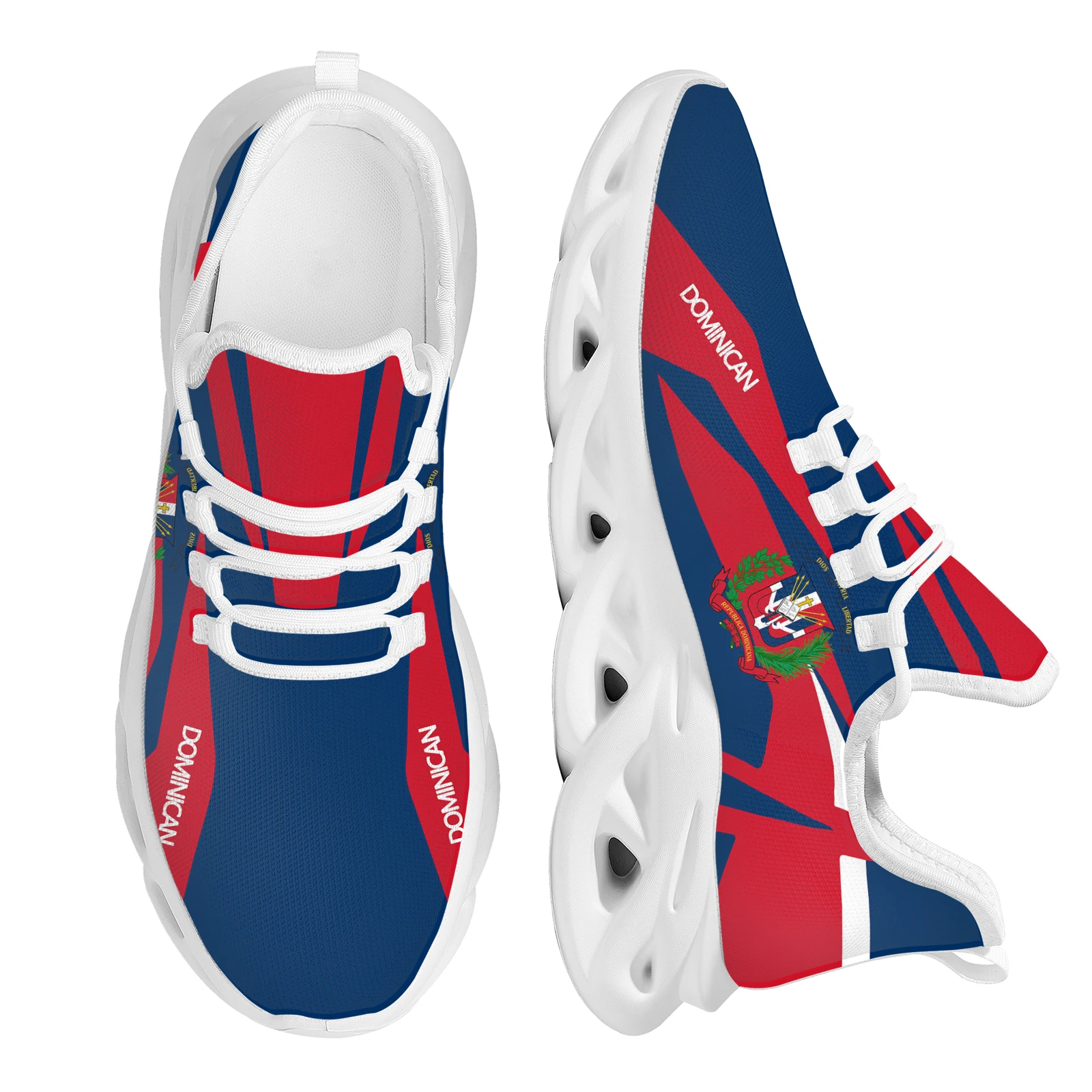 

INSTANTARTS Dominican National Flag Printing National Emblem Design Lightweight Breathable Blade Shoes Casual Shoes Zapatos