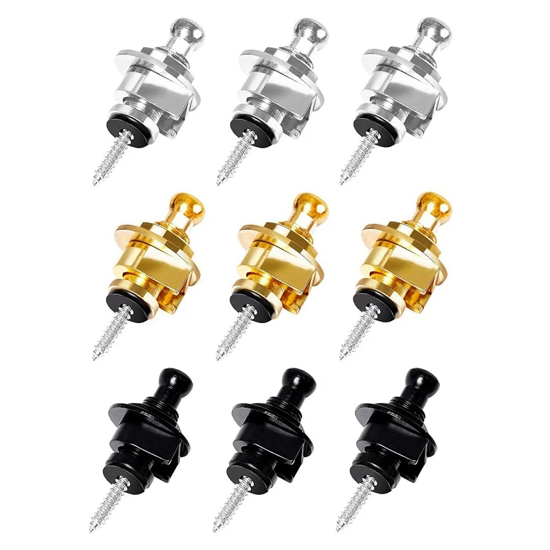 

9Pcs Guitar Strap Locks And Buttons Slide Non-Slip Security Straplocks For Guitar Bass