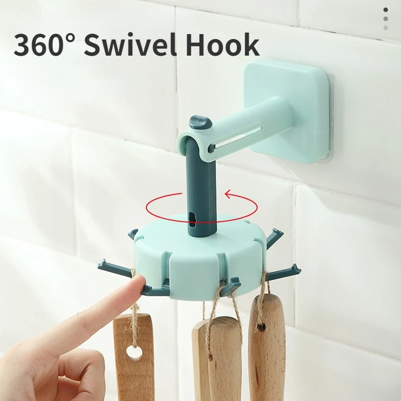 

360 Degree Rotating Multi-function High-quality Storage Rotating Folding Hook Hanger Kitchen Storage Household Items