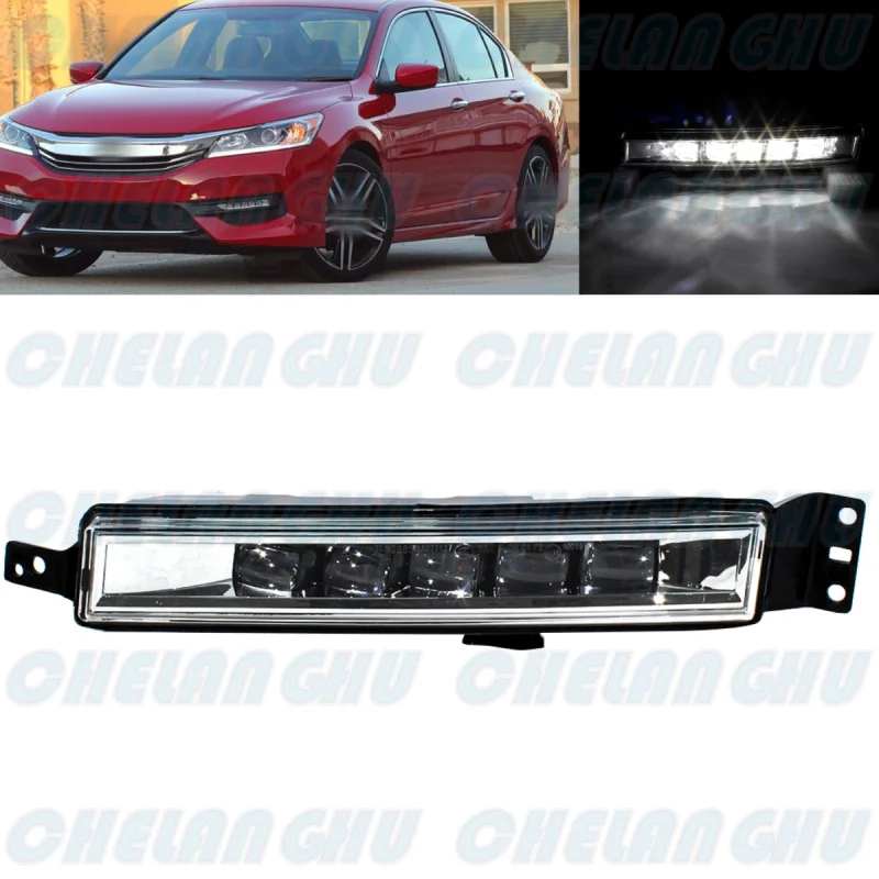 

Для Honda Accord 2016 2017 2018 автомобильные аксессуары левая сторона светодиодные DRL дневные ходовые огни передний бампер противотуманные фары лампы