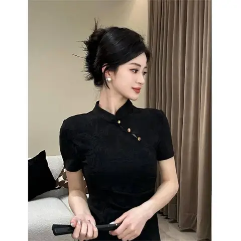 Китайский этнический топ Ципао из хлопка  DecisionTree